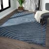 image:imageLUXE WEAVERS Modern Geometric Wave Cream 2x8 Area RugBlue