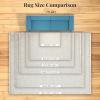 image:imageLUXE WEAVERS Solid Machine Woven Blue 6x9 Area Rug Indoor StainResistant CarpetCream