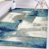 image:imageLUXE WEAVERS Lagos Collection 7558 Beige 2x7 Abstract Area RugLight Blue