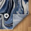image:imageLUXE WEAVERS Marble Collection 497 Blue 2x7 Abstract Marble Swirl Area RugBlue
