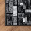 image:imageLUXE WEAVERS Modern Geometric Squares 10007 Turquoise 2x7 Area RugGrey