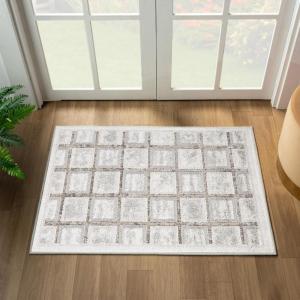 image:imageLUXE WEAVERS Modern Geometric Grid Mushroom 2x3 Area RugMushroom