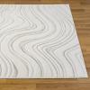 image:imageLUXE WEAVERS Modern Abstract Swirl Cream 5x7 Area Rug High Low CarpetCream