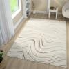 image:imageLUXE WEAVERS Modern Abstract Swirl Cream 5x7 Area Rug High Low CarpetCream