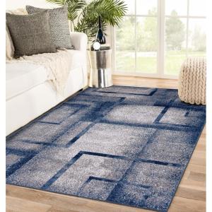 image:imageLUXE WEAVERS Contemporary Geometric Area Rug 5X7 Dark Blue