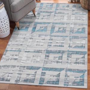 image:imageLUXE WEAVERS Modern Geometric Shape Patterned Anthracite 8x10 Area RugTurquoise