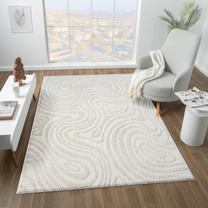 image:imageLUXE WEAVERS Geometric Swirl Cream 6x9 Area Rug High Low Modern CarpetCream